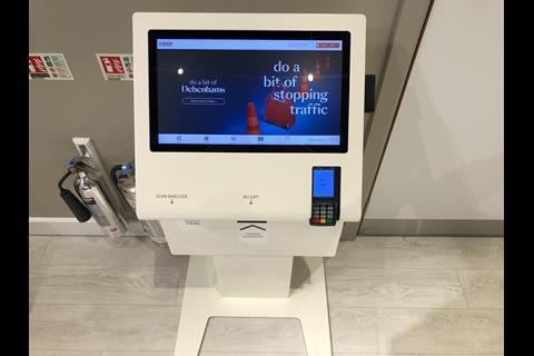 Product can be paid for at kiosks